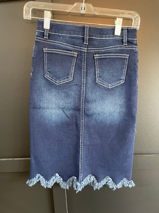 "Vianna" Girls Indigo A-Line Denim Skirt - Ladies & Lavender Boutique