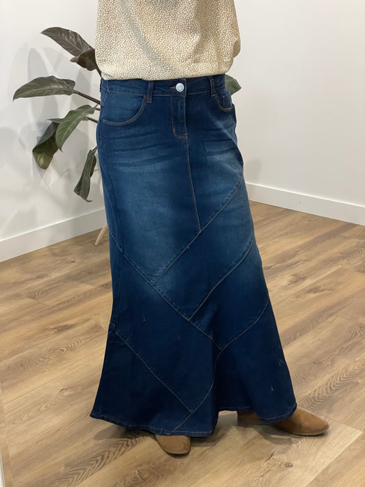 "Sophie" Dark Indigo Denim Maxi Skirt - Ladies & Lavender Boutique