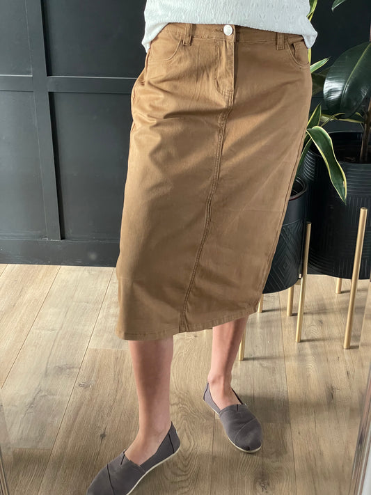 Remi Coconut Midi Skirt 29 inches long - Ladies & Lavender Boutique