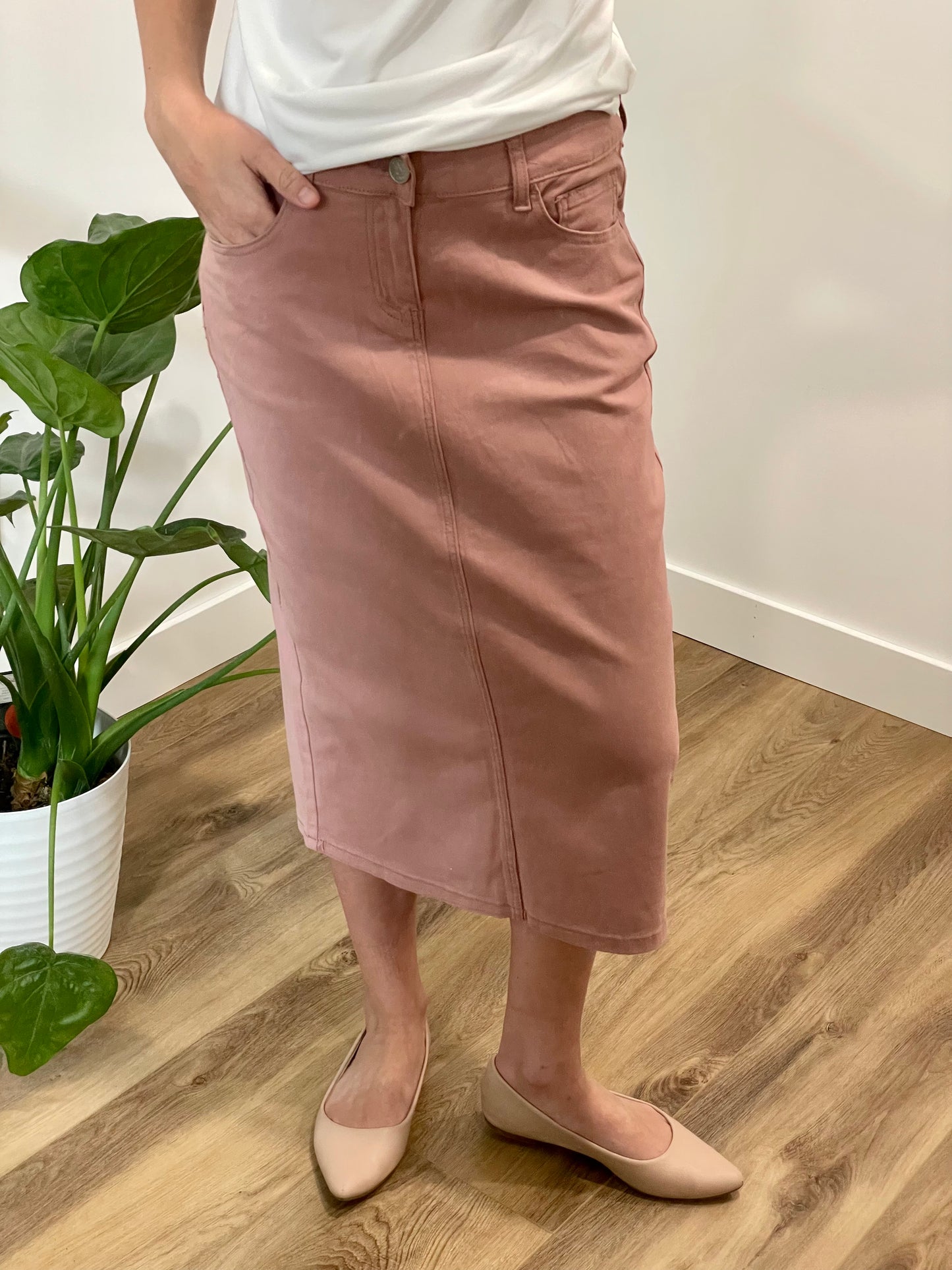 Remi Burlwood Midi Skirt 29 inches long - Ladies & Lavender Boutique