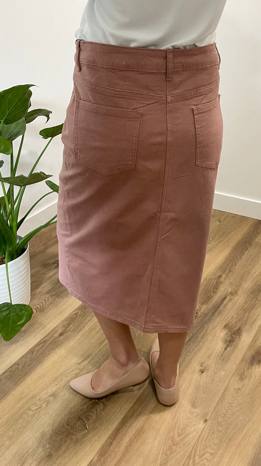 Remi Burlwood Midi Skirt 29 inches long - Ladies & Lavender Boutique
