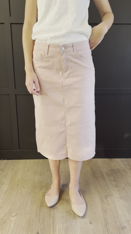 Remi Blush Midi Skirt 29 inches long - CLEARANCE
