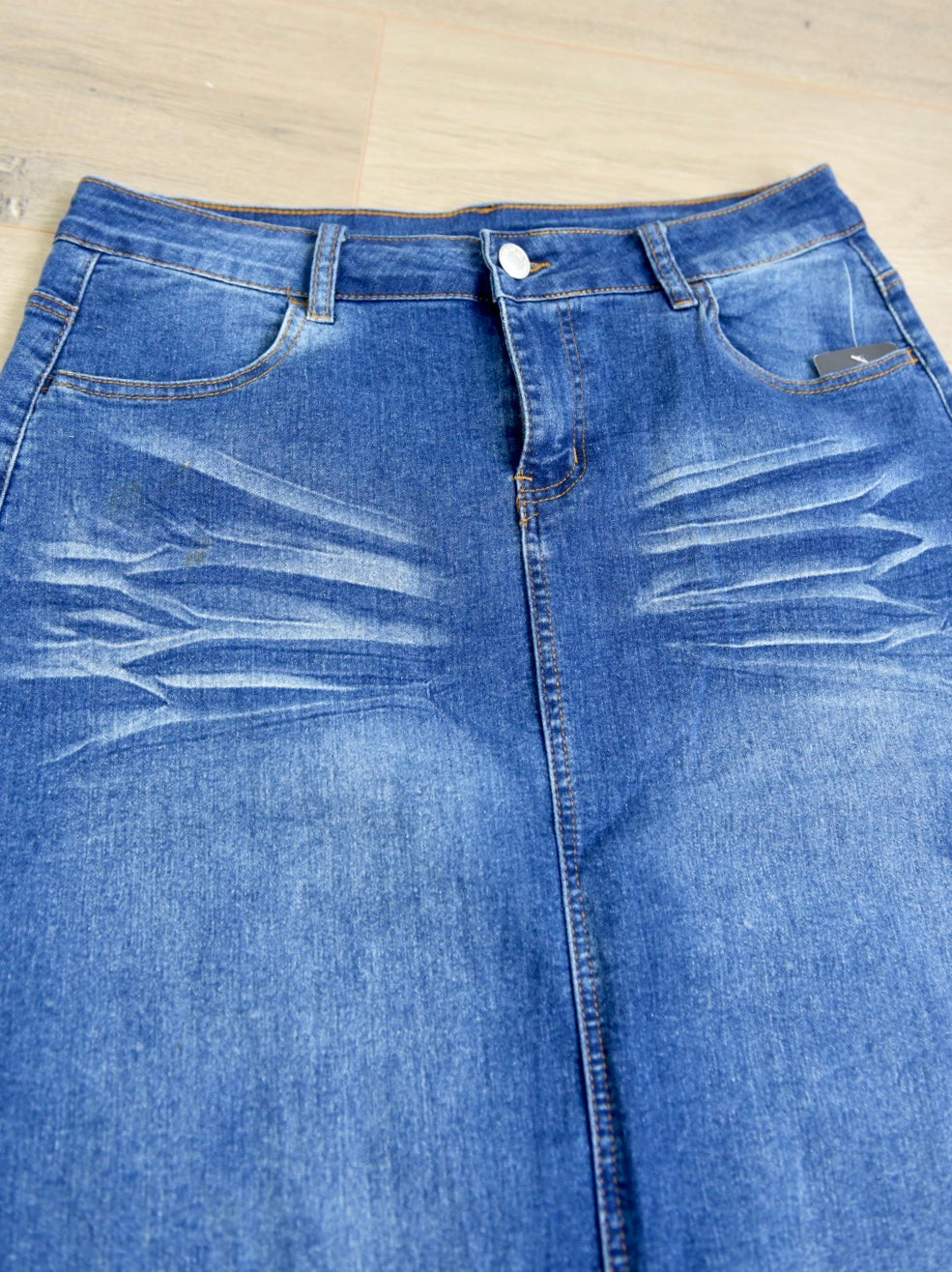 "Avery" Long Denim Skirt in Indigo Wash - Ladies & Lavender Boutique