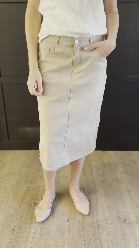 Remi Tawny Taupe Midi Skirt 29 inches long - CLEARANCE