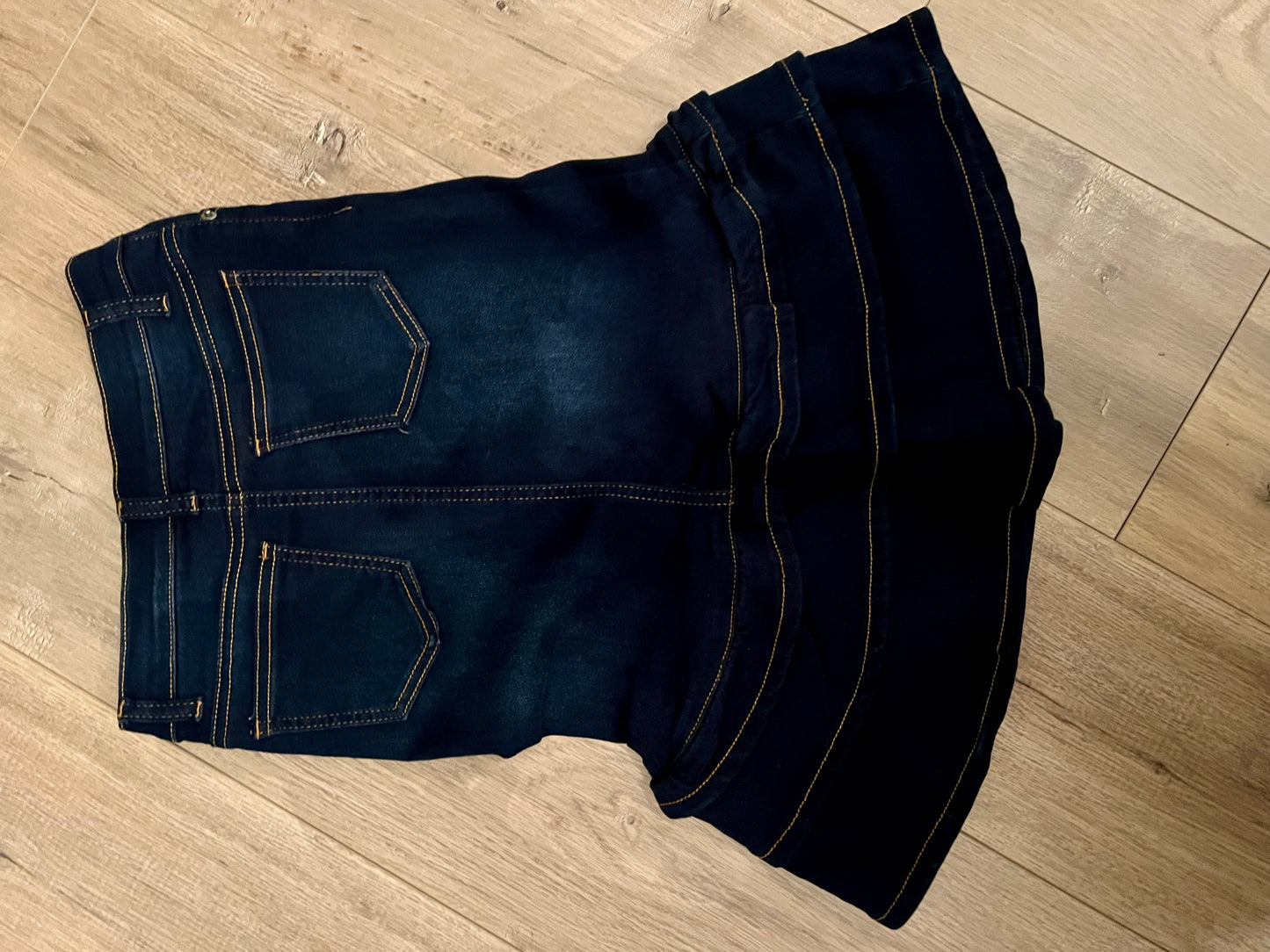 "Laura" Dark Indigo Girls Denim Skirt With Ruffles - Ladies & Lavender Boutique