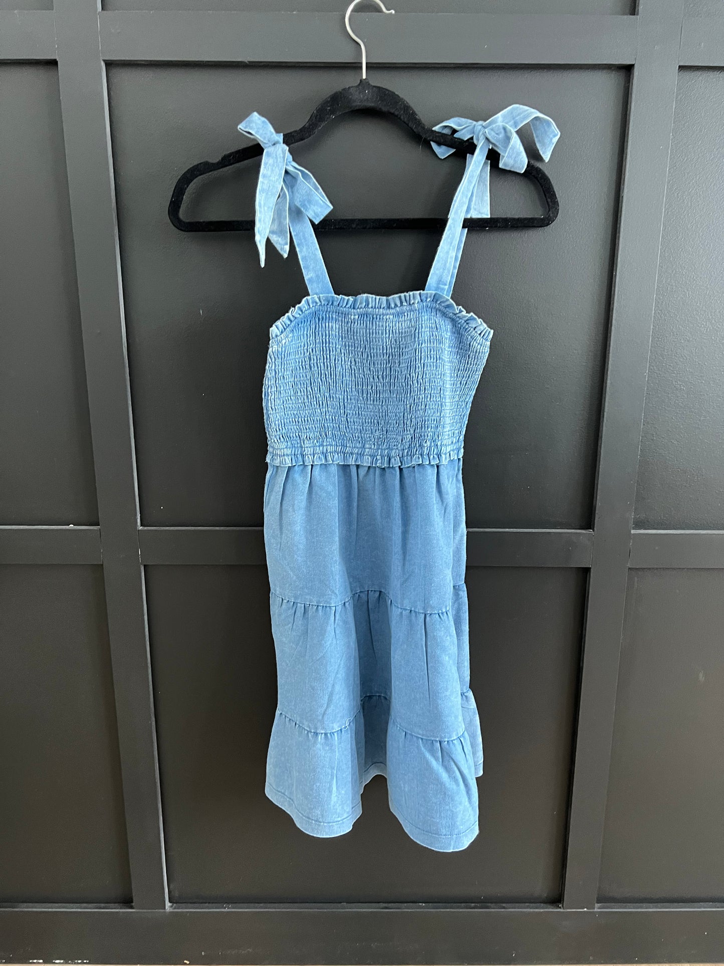 “Allison” Girls Chambray Dress - Ladies & Lavender Boutique
