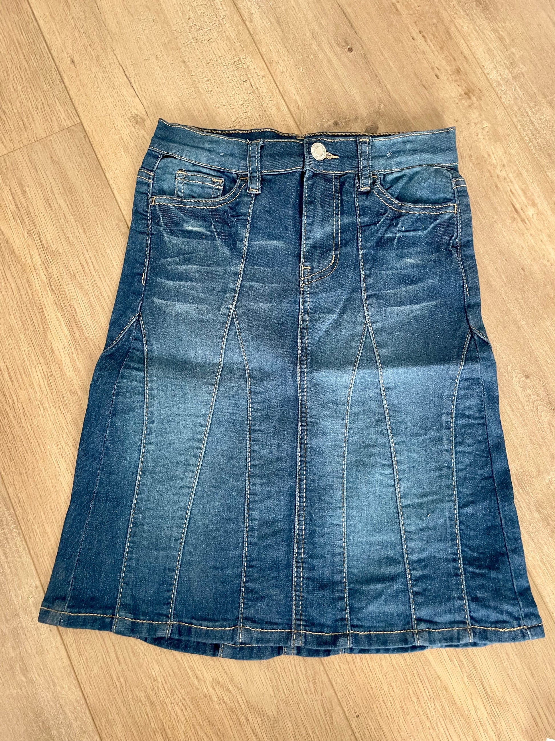 Blue jean skirt boutique best sale