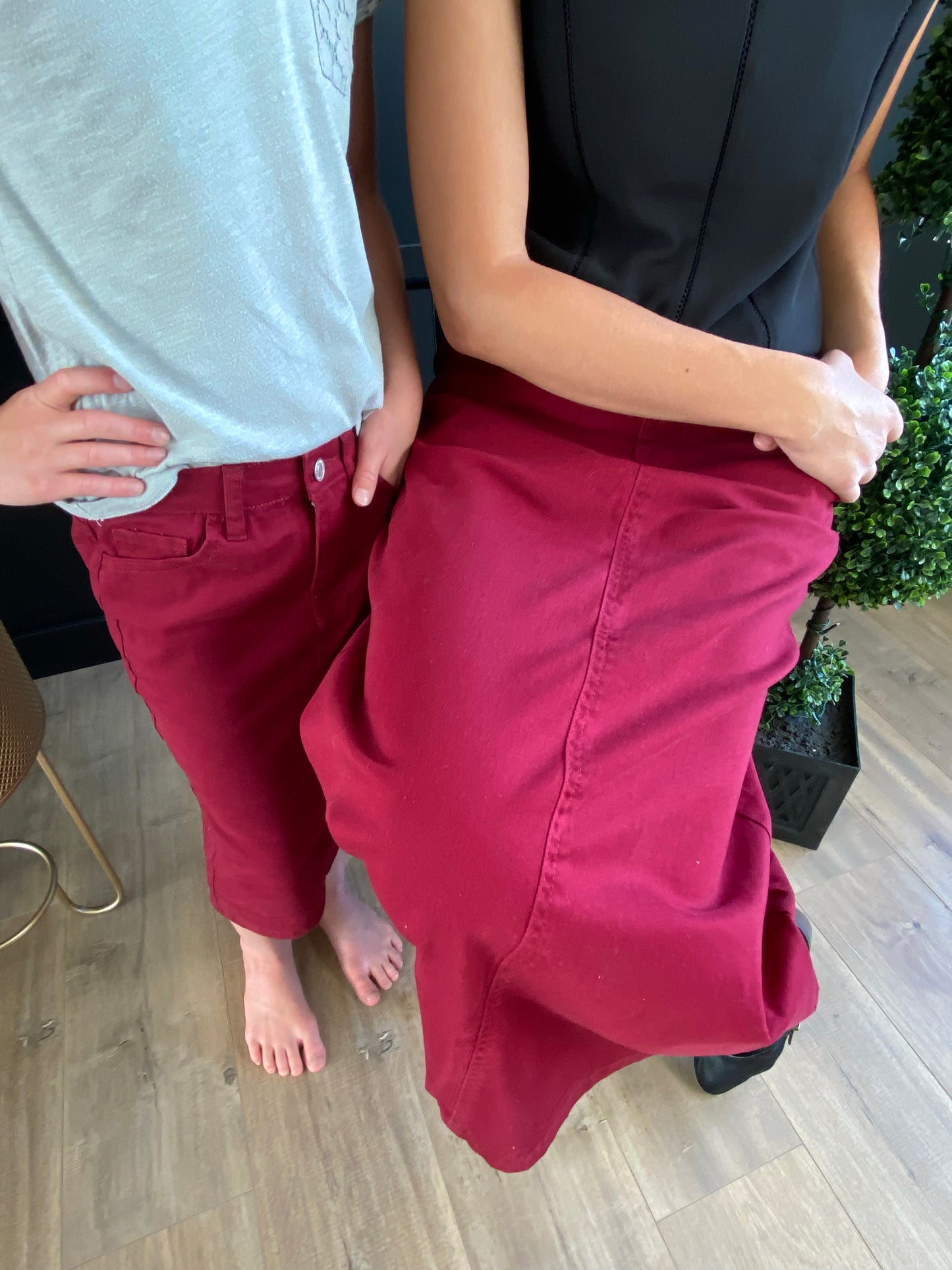 "Natalie" in Wine Girls Mid Length Skirt - Ladies & Lavender Boutique